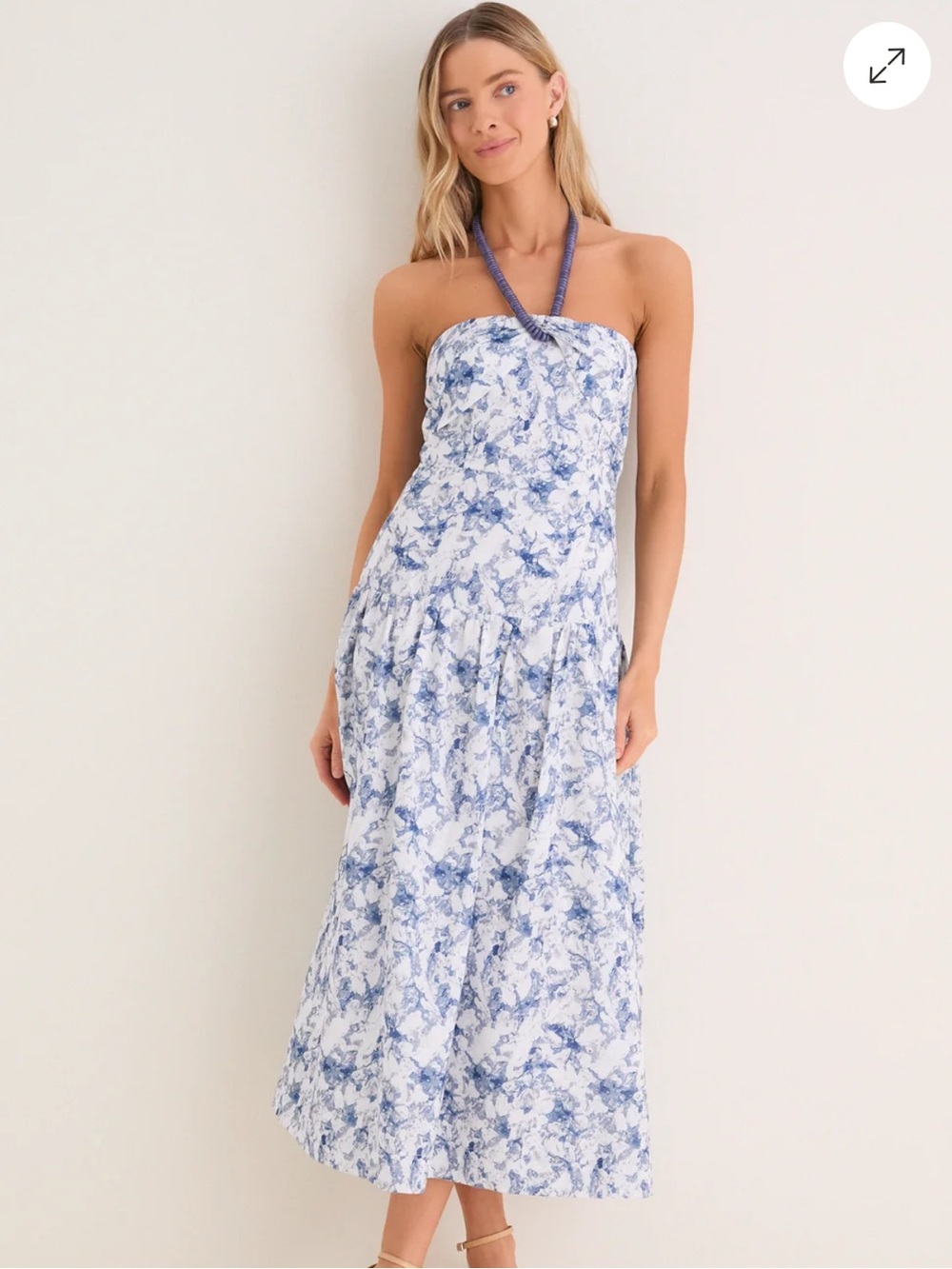 English Factory Floral Strapless Midi Dress
